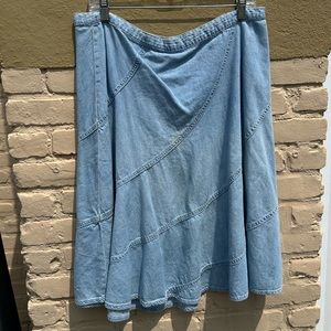 Chaps Denim Retro Midi Skirt